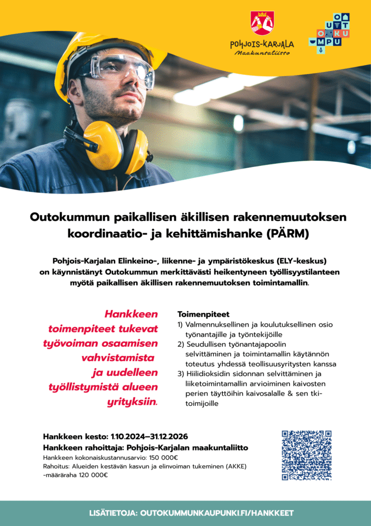 Outokummun paikallisen äkillisen rakennemuutoksen koordinaatio- ja kehittämishanke PÄRM sai jatkoajan ja uuden projektipäällikön